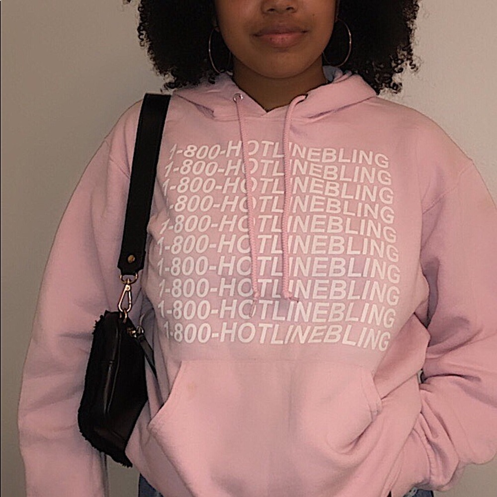 Hot line bling pink hoodie M